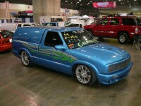 Jason's S-10 Minitruck with custom phantom grill and graphics