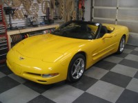 2003 Corvette in Millenium Yellow with chrome wheels