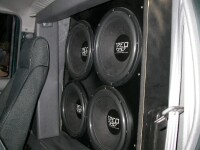 Four TREO Engineering CSX15 fifteen-inch SPL subwoofers