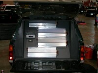 Four U.S.Amps 2000X surfboard amplifiers and the Panasonic