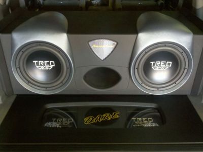 Custom subwoofer enclosure with TREO RSX Subwoofers & Amplifier Rack with TREO RSX Amplifiers