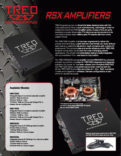 RSX Amplifier Specifications