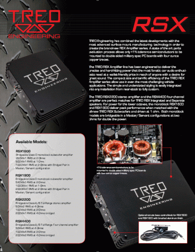 RSX Amplifier Specifications